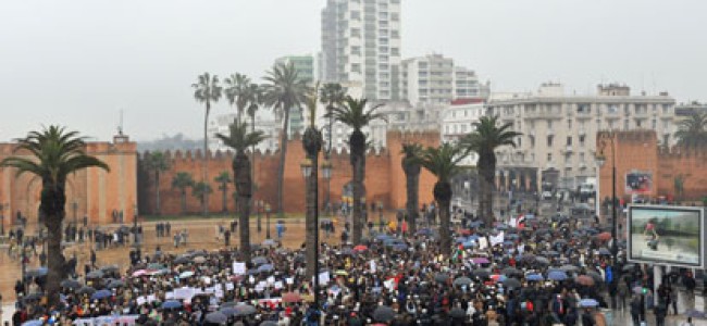Change in Morocco demanded by thousands