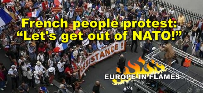 French people started Paris Mass protests against NATO and EU