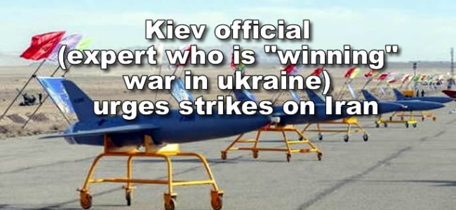 Kiev official (expert who is “winning” war in ukraine)  urges strikes on Iran