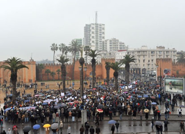 Change in Morocco demanded by thousands