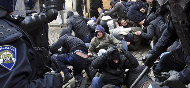 Protests in Croatia ended with violent clashes