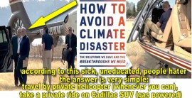Uneducated, hypocrite Bill Gates arrives at climate change conference by helicopter, SUV