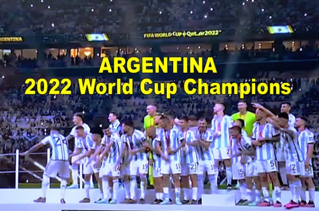 Argentina wins 2022 World Futbol / Soccer Cup in Qatar