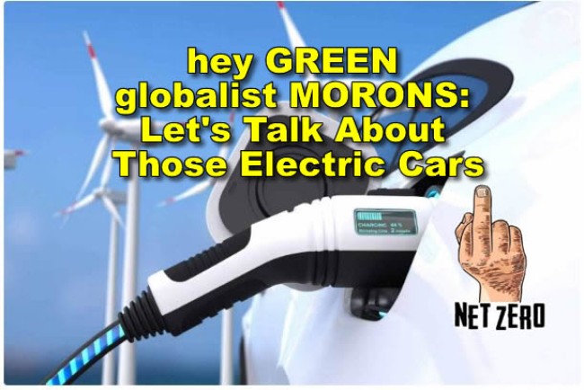 hey GREEN globalist MORONS: Let’s Talk About Those Electric Cars