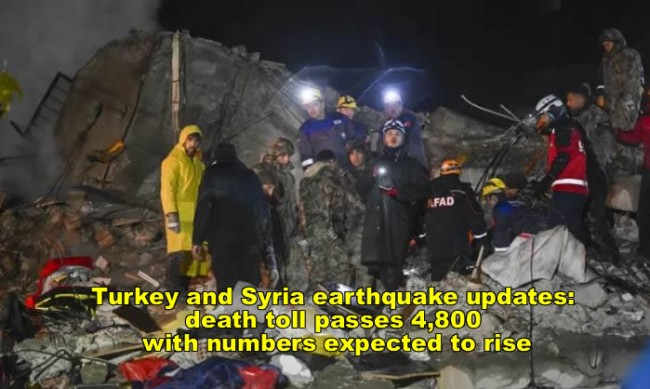 Latest news on Turkey and Syria earthquake: sadly death toll passes 4,800 with numbers expected to rise