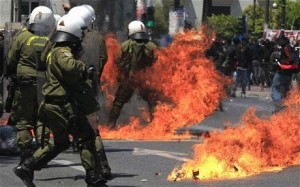 Latest news on protests in greece, violence erupts