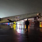 AIRCANADA plane Slams Into Fire Truck at LaGuardia New York